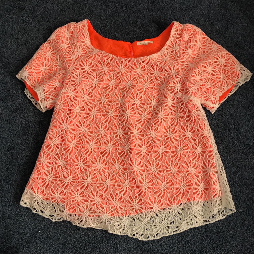 White lace over lay top